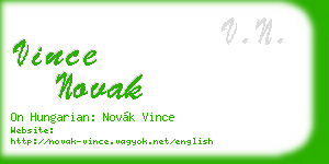 vince novak business card